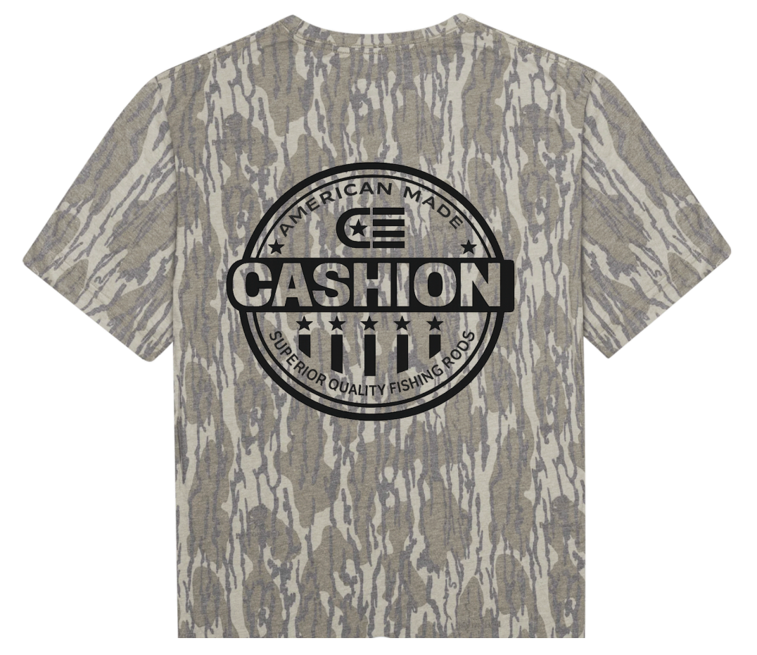 Cashion American Made Fishing Logo Tee - Mossy Oak Bottomland Camo
