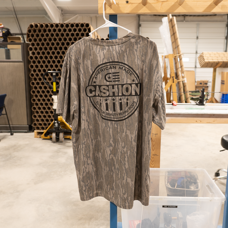 Cashion American Made Fishing Logo Tee - Mossy Oak Bottomland Camo