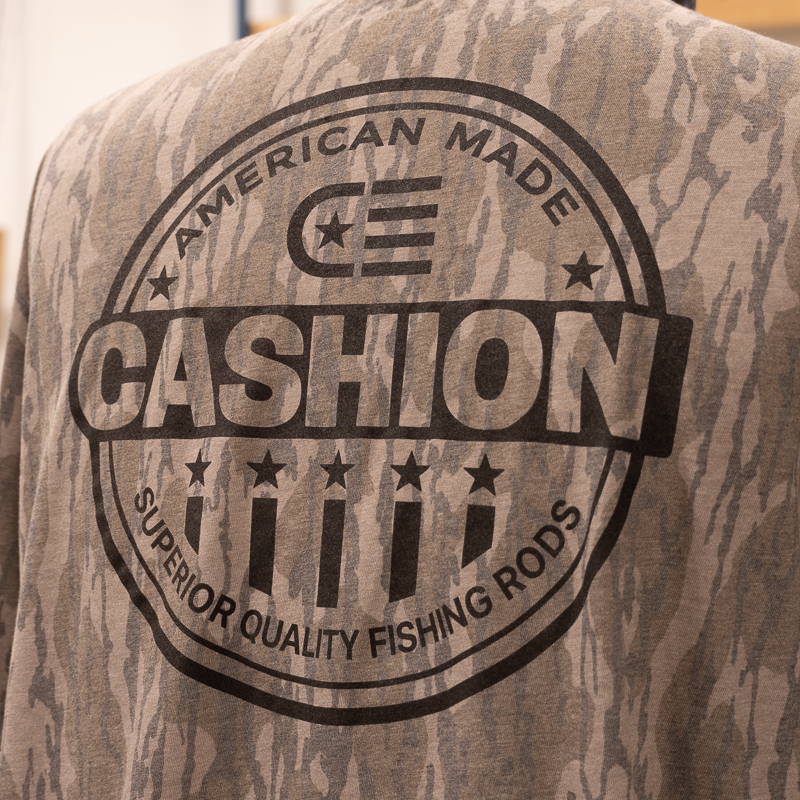 Cashion American Made Fishing Logo Tee - Mossy Oak Bottomland Camo