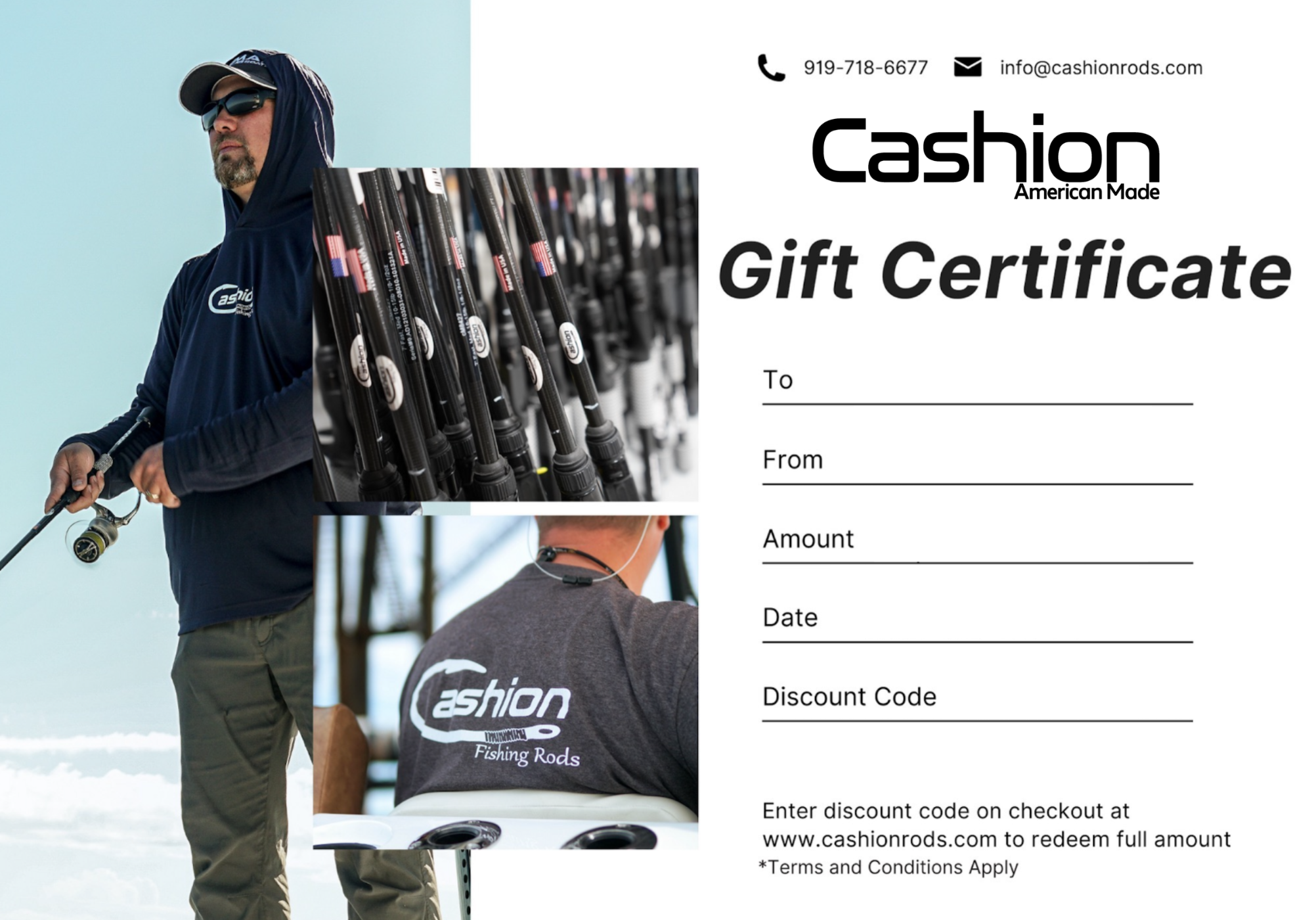 Cashion Rods Fishing Gift Certificates and Online Gift Cards for Fishermen  - Cashion Rods