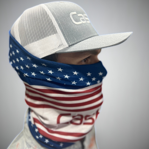 Neck Gaiter and Face Shield - Cashion Fishing Red White and Blue